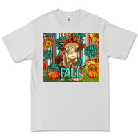 Dove Grey Western Fall Cow Premium Tee - LillyAllenDesigns