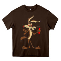Chocolate Brown danger coyote's hole Heavy Core Tee - lanVoArt