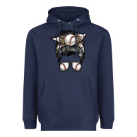 Navy baseball mom Heavyweight Hoodie - RacoonDesign