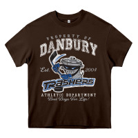 Chocolate Brown property of danbury trashers Heavy Core Tee - lanVoArt