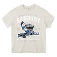 Cream property of danbury trashers Heavy Core Tee - lanVoArt