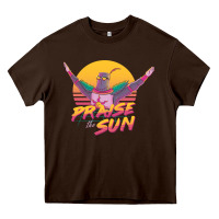 Chocolate Brown praise the sun Heavy Core Tee - lanVoArt