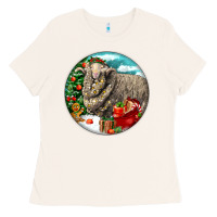 Bone christmas merino wool sheep Ladies Tee - LillyAllenDesigns