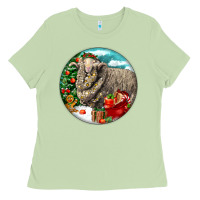 Matcha christmas merino wool sheep Ladies Tee - LillyAllenDesigns