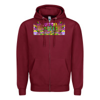 Burgundy Just Bead Zipper Hoodie - CowhideDigitalArt