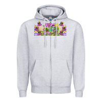 Heather Grey Just Bead Zipper Hoodie - CowhideDigitalArt