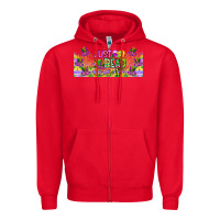 Red Just Bead Zipper Hoodie - CowhideDigitalArt