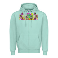 Seafoam Just Bead Zipper Hoodie - CowhideDigitalArt