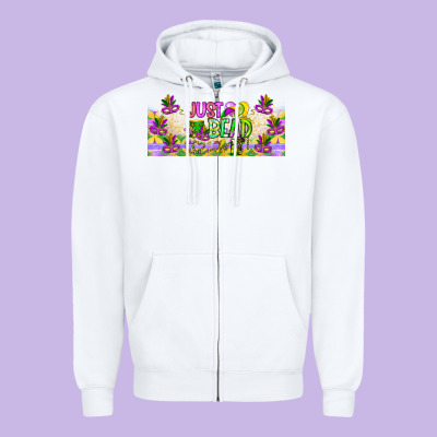 Just Bead Zipper Hoodie Designed By Cowhidedigitalart