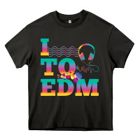 Asphalt i listen to edm rainbow letters dj music gift Heavy Core Tee - lanVoArt
