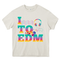 I Listen To Edm Rainbow Letters Dj Music Gift Heavy Core Tee | Teevron