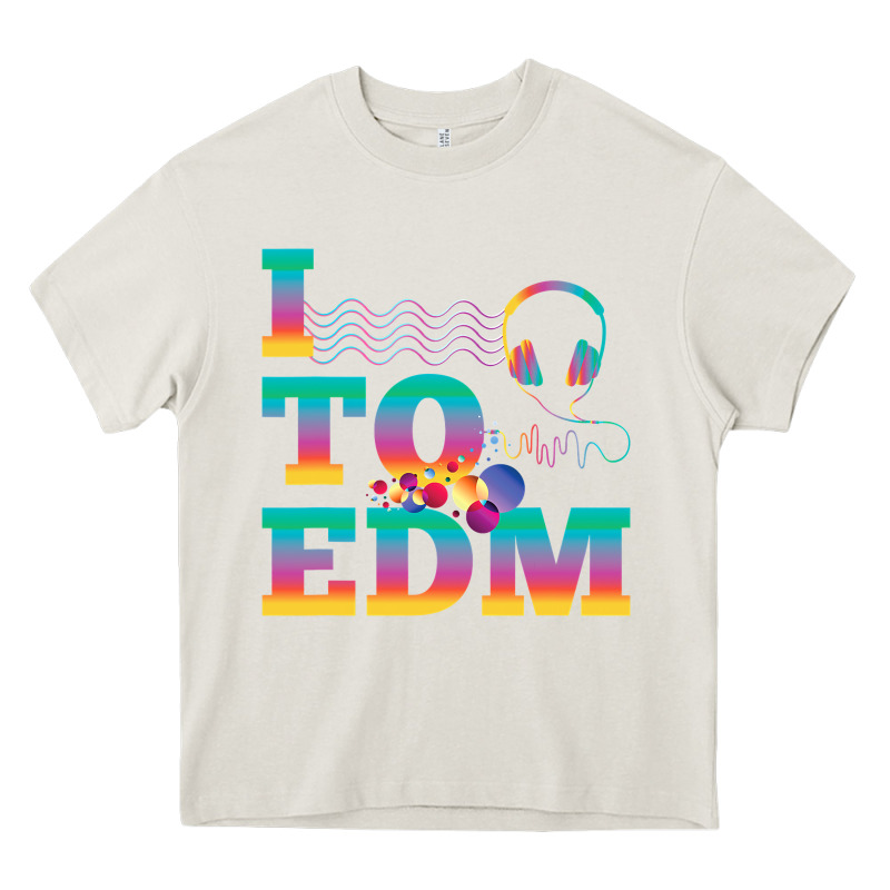 I Listen To Edm Rainbow Letters Dj Music Gift Heavy Core Tee by lanVoArt | Teevron