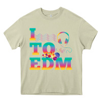 Mossy i listen to edm rainbow letters dj music gift Heavy Core Tee - lanVoArt