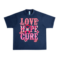 Navy Love Hope Cure Cancer Awareness Urban Heavy Tee - HowdyJamesFarm