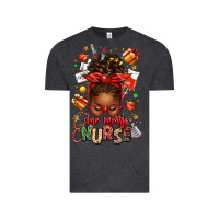 Vintage Black one merry nurse afro messy bun Vintage Tee - texasbilliewilder