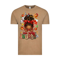 Vintage Coffee one merry nurse afro messy bun Vintage Tee - texasbilliewilder