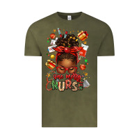 Vintage Olive one merry nurse afro messy bun Vintage Tee - texasbilliewilder