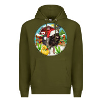 Army Green Baby pig Premium Hoodie - FaDigitalArtStudio