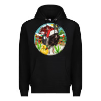 Black Baby pig Premium Hoodie - FaDigitalArtStudio