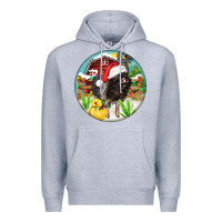 Heather Grey Baby pig Premium Hoodie - FaDigitalArtStudio