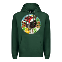 Sports Green Baby pig Premium Hoodie - FaDigitalArtStudio
