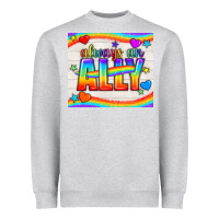 Heather Grey Always An Ally Pride LGBTQ+ Tumbler Heavyweight Sweatshirt - BundleAndBundleShop