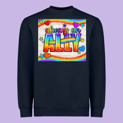 Always An Ally Pride Lgbtq+ Tumbler Heavyweight Sweatshirt Designed By Bundleandbundleshop