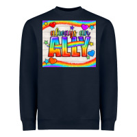 Navy Always An Ally Pride LGBTQ+ Tumbler Heavyweight Sweatshirt - BundleAndBundleShop