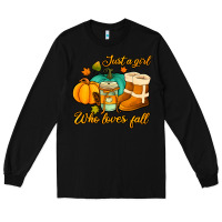 Black just a girl who loves fall Long Sleeve Tee - Jasminsmagicworld