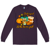 Plum just a girl who loves fall Long Sleeve Tee - Jasminsmagicworld