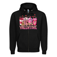 Black Coffee Is MY Valentine Zipper Hoodie - CowhideDigitalArt