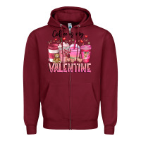 Burgundy Coffee Is MY Valentine Zipper Hoodie - CowhideDigitalArt