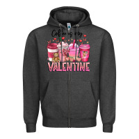 Charcoal Heather Coffee Is MY Valentine Zipper Hoodie - CowhideDigitalArt