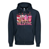 Navy Coffee Is MY Valentine Zipper Hoodie - CowhideDigitalArt