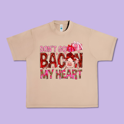 Don't Go Bacon My Heart Valentine's Day Urban Heavy Tee Designed By Howdyjamesfarm
