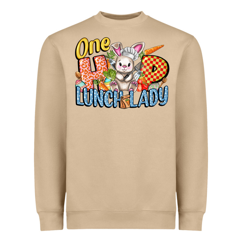 One Hip Lunch Lady Easter Day Heavyweight Sweatshirt by FaDigitalArtStudio | Teevron
