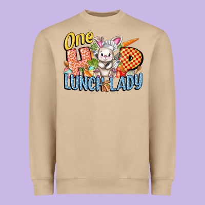One Hip Lunch Lady Easter Day Heavyweight Sweatshirt Designed By Fadigitalartstudio