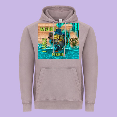 Wıshın I Was Fıshın Vintage Hoodie Designed By Tumblerdesignbyshophia