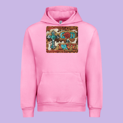 God Is Love Cross Urban Hoodie Designed By Barkaloodesign