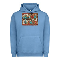 Pigment Pebble Blue god is love cross Urban Hoodie - BarkalooDesign