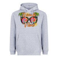 Heather Grey beach vibes Heavyweight Hoodie - RacoonDesign