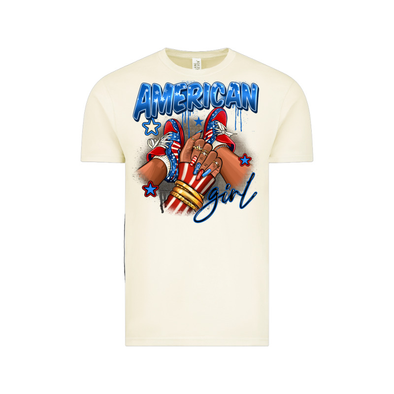 Afro American Girl Sneakers Vintage Tee by RanaPortraitStore | Teevron