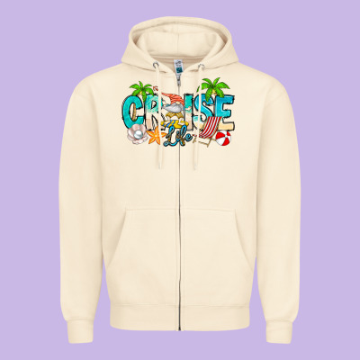Cruise Life Zipper Hoodie Designed By Cowhidedigitalart