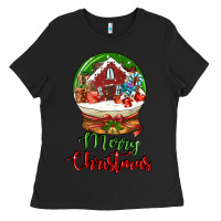 Black Merry Christmas Ladies Tee - LillyAllenDesigns