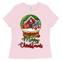 Bubblegum Pink Merry Christmas Ladies Tee - LillyAllenDesigns