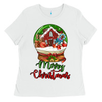 White Merry Christmas Ladies Tee - LillyAllenDesigns