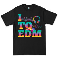 Black i listen to edm rainbow letters dj music gift Premium Tee - lanVoArt