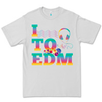 Dove Grey i listen to edm rainbow letters dj music gift Premium Tee - lanVoArt