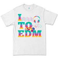I Listen To Edm Rainbow Letters Dj Music Gift Premium Tee | Teevron