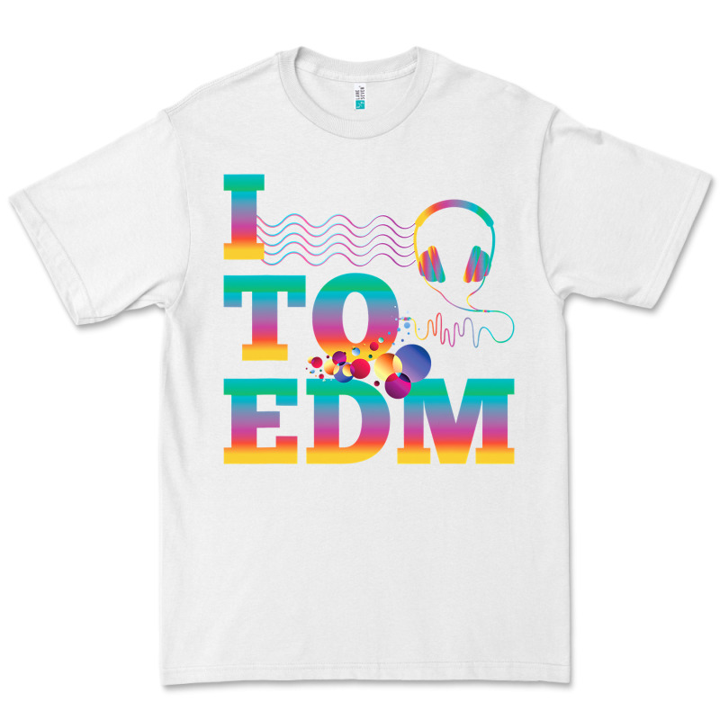 I Listen To Edm Rainbow Letters Dj Music Gift Premium Tee by lanVoArt | Teevron